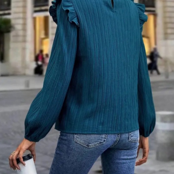 Standing Collar Patchwork Temperament Women's Top - Picture 2 of 3